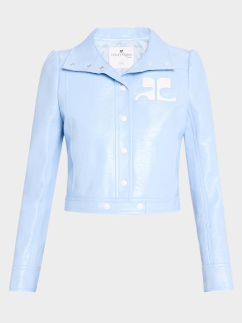 courrèges Textured Vinyl Crop Jacket
