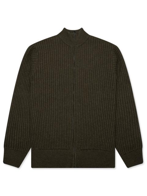 Stüssy MILITARY PATCH ZIP SWEATER - GREEN