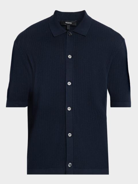 Theory Men's Cotton Mesh Knit Short-Sleeve Shirt