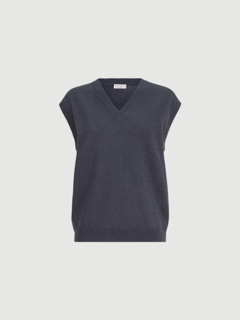 Brunello Cucinelli Cashmere sweater vest with monili