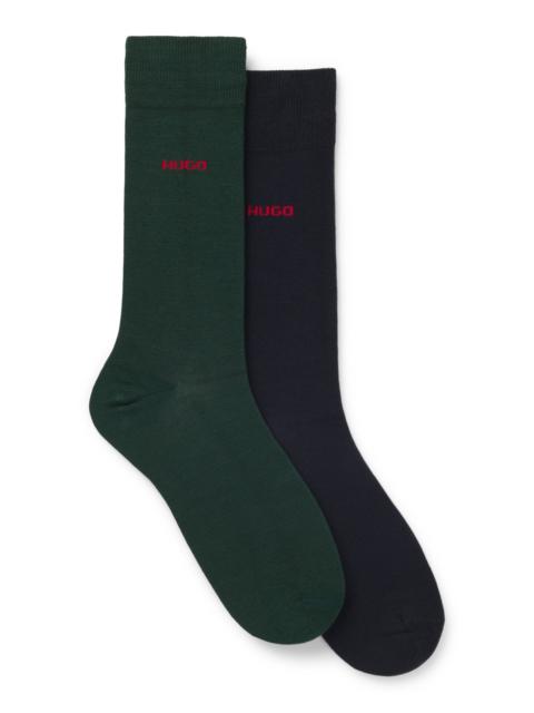 HUGO TWO-PACK OF REGULAR-LENGTH SOCKS WITH LOGOS