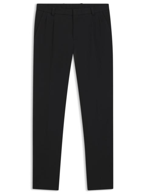HUGO MELANGE MODERN-FIT TROUSERS IN A COTTON BLEND