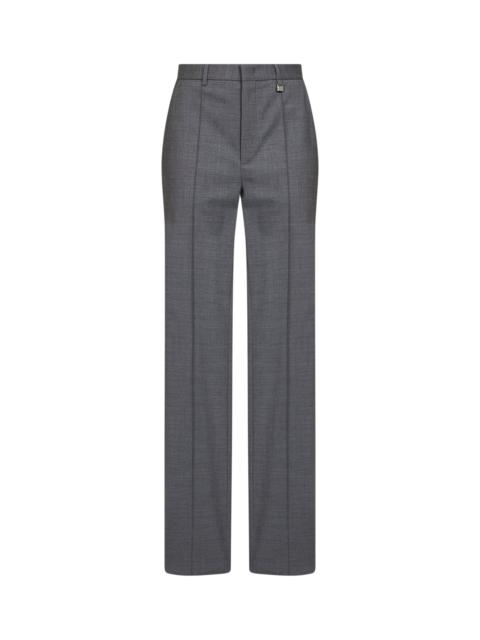 GIUSEPPE DI MORABITO Dark grey virgin wool straight-leg tailored trousers