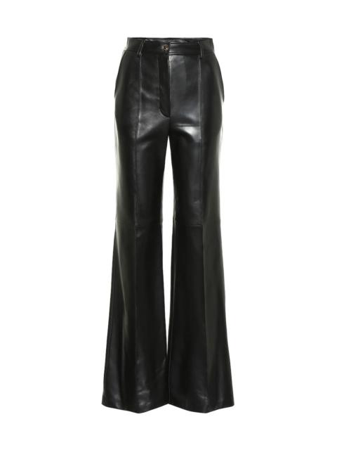 GUCCI leather flared trousers