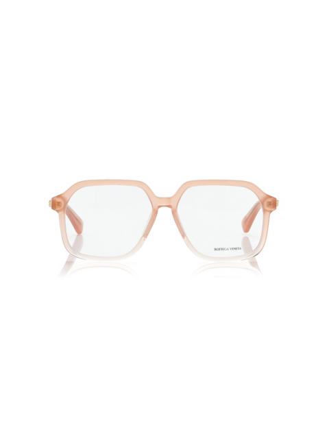 Bottega Veneta Square-Frame Acetate Glasses pink
