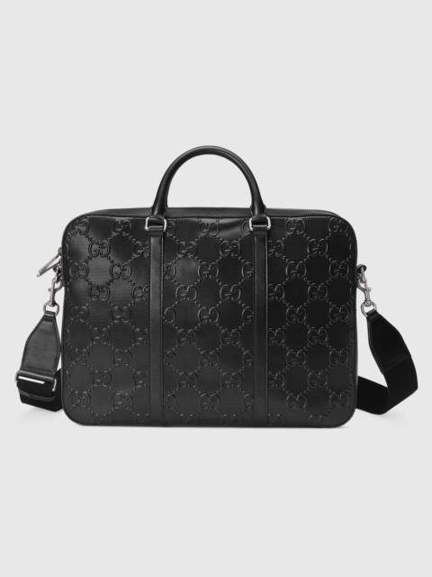 GUCCI GG embossed briefcase