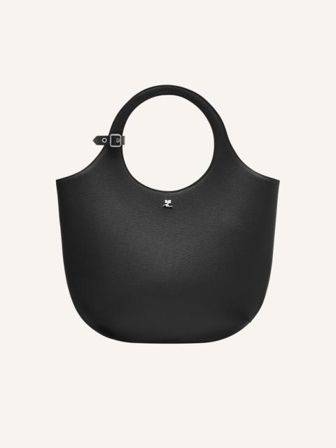 courrèges MEDIUM HOLY GRAINED LEATHER BAG