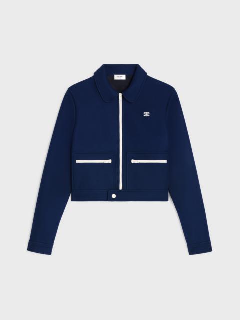 CELINE Triomphe zip-up jacket in textured jersey