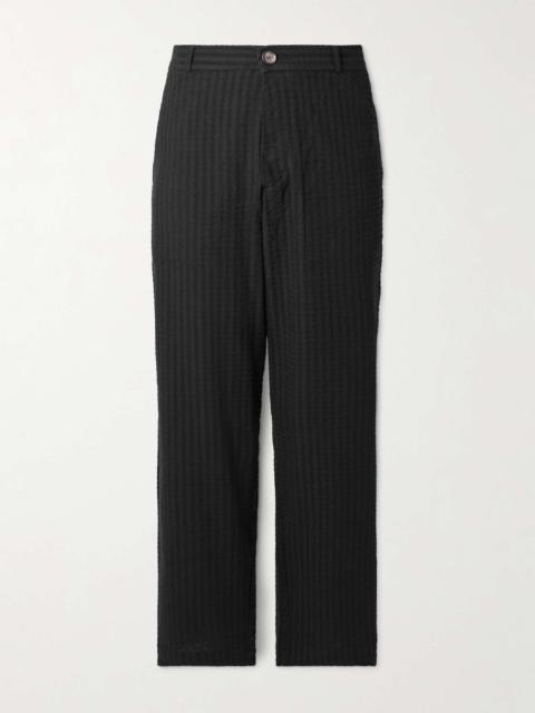 Oliver Spencer William Straight-Leg Organic Cotton-Blend Seersucker Trousers