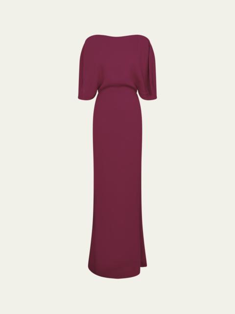16ARLINGTON Dona Boat-Neck Gown