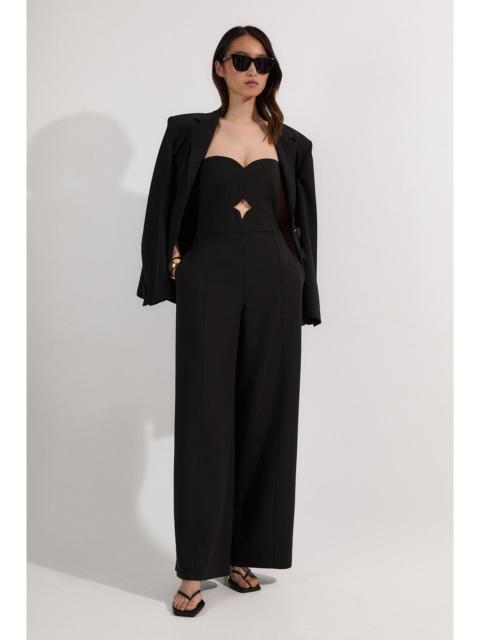 KAREN MILLEN Compact Stretch Bandeau Tailored Wide Leg Jumpsuit