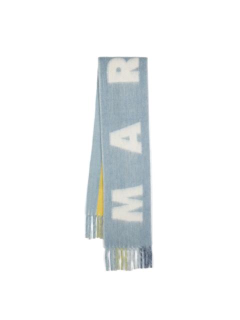 Marni logo-knit scarf