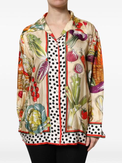 Dolce & Gabbana vegetable-print silk shirt