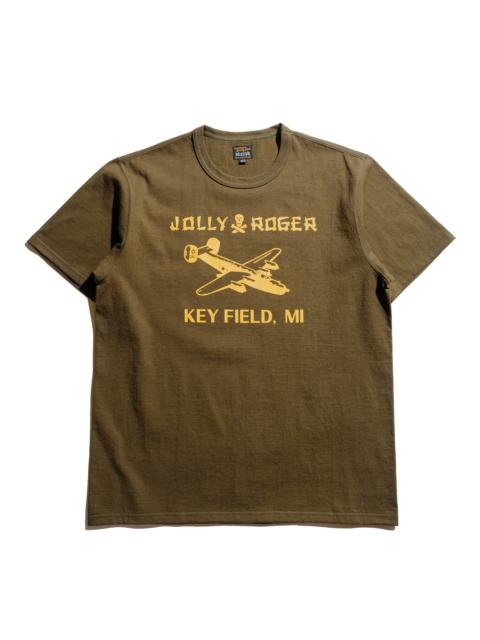 The Real McCoys MC25003 Military Tee / Jolly Roger, Key Field Olive