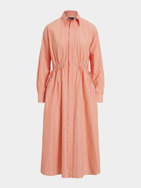 Polo Ralph Lauren Margo Striped Cotton-Linen Shirtdress