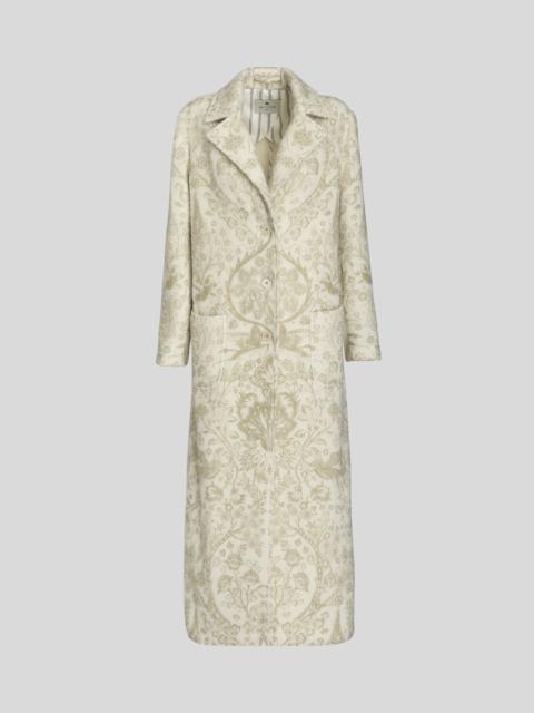 Etro WOOL MIX COAT WITH FLORAL PRINT AND PEGASO