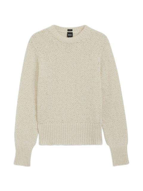 BOSS open-knit ribbed-trim sweater