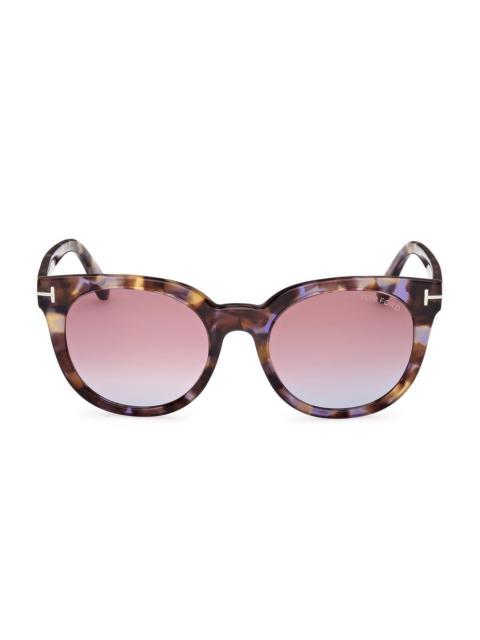 TOM FORD Women's 53MM Butterfly Sunglasses - Violet Havana Purple Gradient