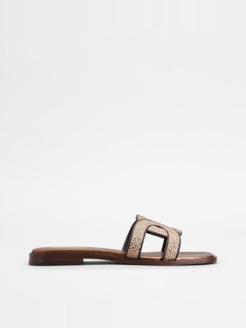 Tod's KATE SANDALS IN SUEDE - BROWN
