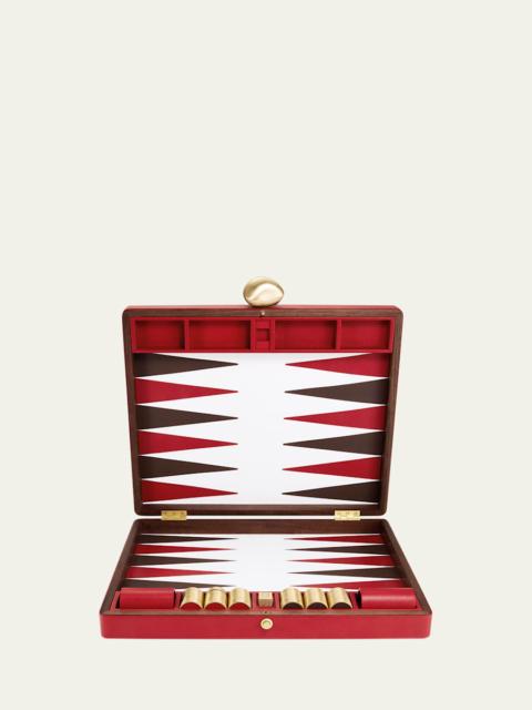 ASSOULINE Pebble Leather Backgammon Set