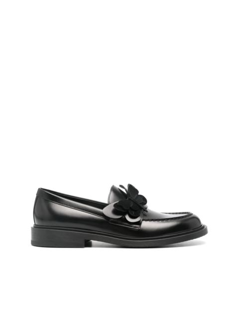 butterfly-appliquÃ© leather loafers