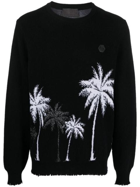 PHILIPP PLEIN Hawaii jacquard wool pullover