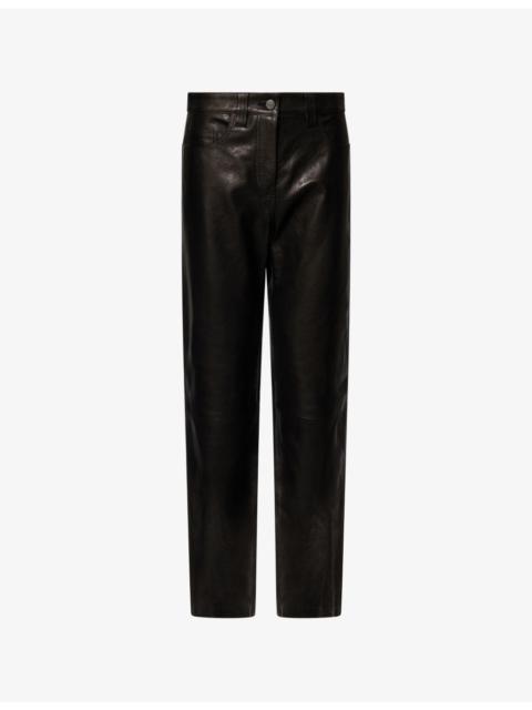 KHAITE Callum Relaxed Tapered Suede Trousers