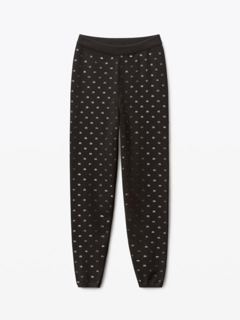 Alexander Wang hotfix logo legging in crystal nylon