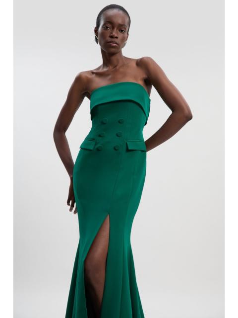 KAREN MILLEN Polished Tailored Bandeau Tux Maxi Dress