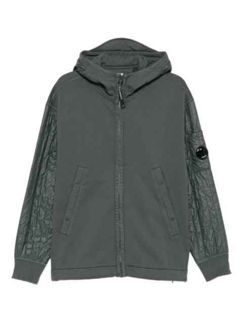 C.P. Company hooded quilted-sleeve zip-up jacket
