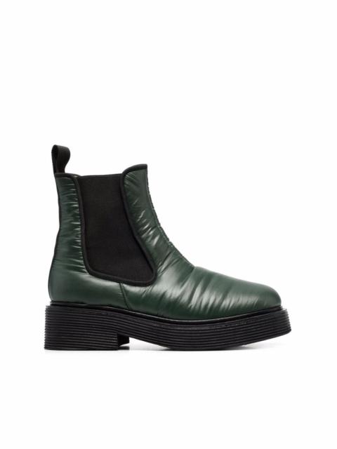 padded square-toe Chelsea boots