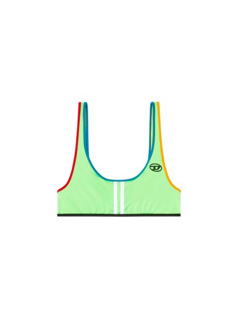 Diesel NYLON BIKINI TOP WITH SPORTY STRIPES