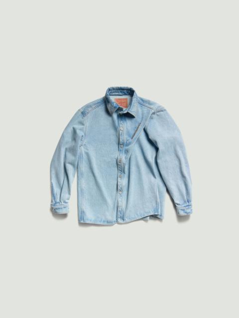 Pinched Logo Denim Shirt