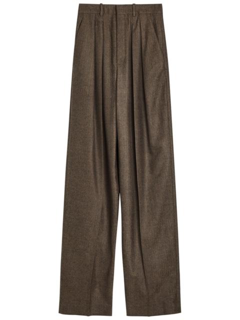 SAINT LAURENT Saint Laurent Subtle-chevron Straight-leg Wool Trousers
