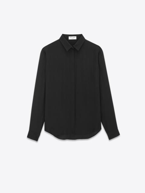 SAINT LAURENT shirt in matte and shiny cassandre striped silk