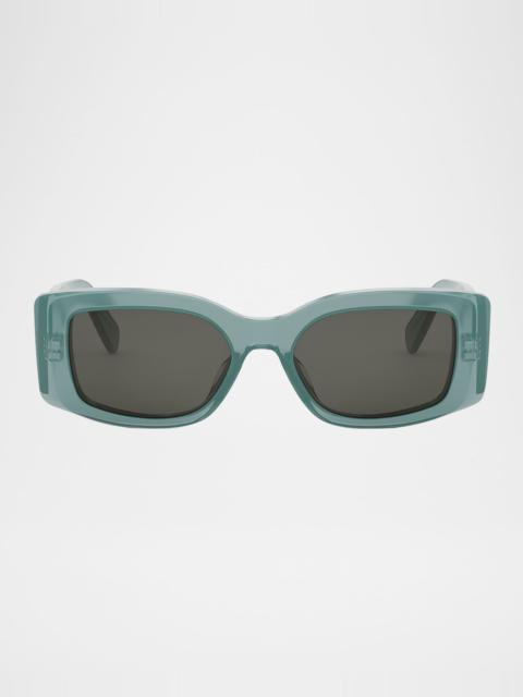 CELINE Men's Triomphe Rectangular Acetate Sunglasses