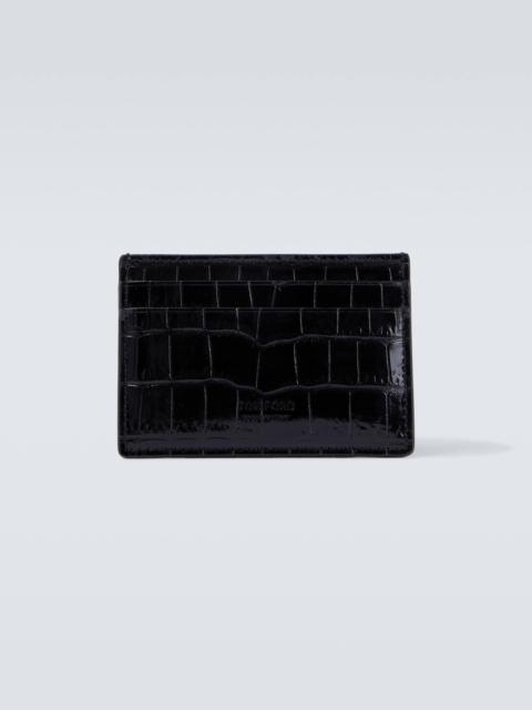TOM FORD Croc-effect leather card holder