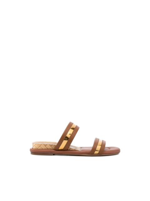 CASADEI Florence metallic-trimmed leather sandals