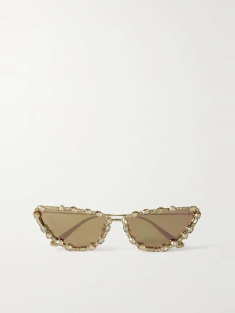 Dior MissDior B1U cat-eye crystal-embellished gold-tone sunglasses