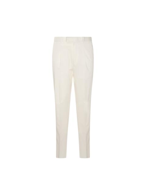 ZEGNA white cotton blend trousers