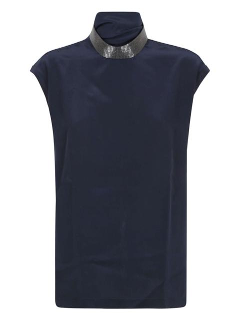 Brunello Cucinelli embellished high-neck top