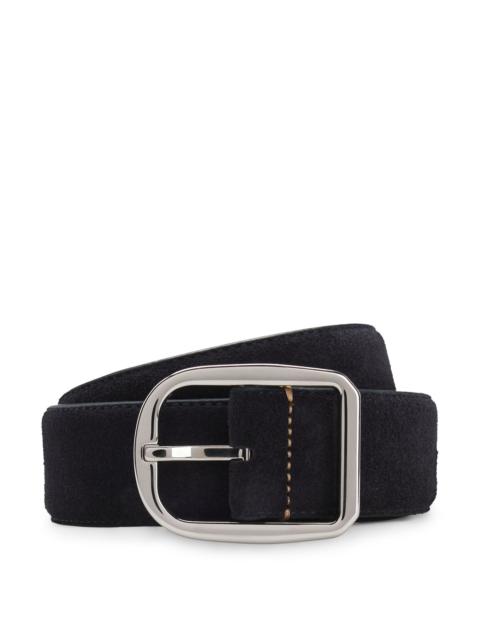 BOSS ITALIAN-MADE SUEDE BELT WITH FRAME BUCKLE