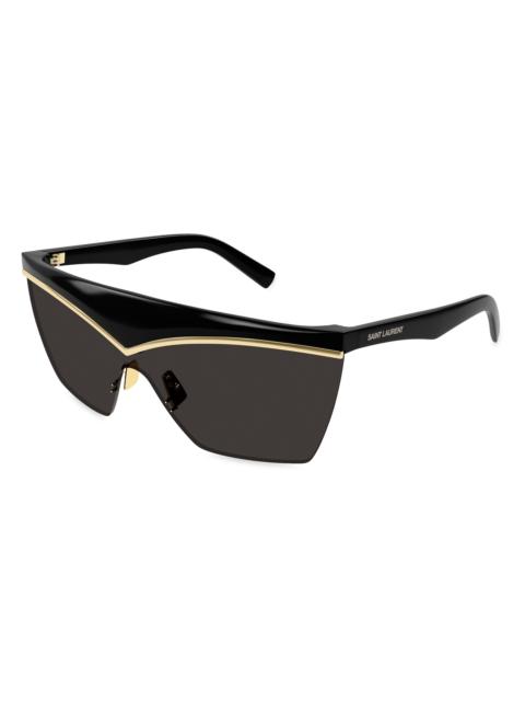 SAINT LAURENT Women's Fashion Show Inspired Mask Sunglasses - Black