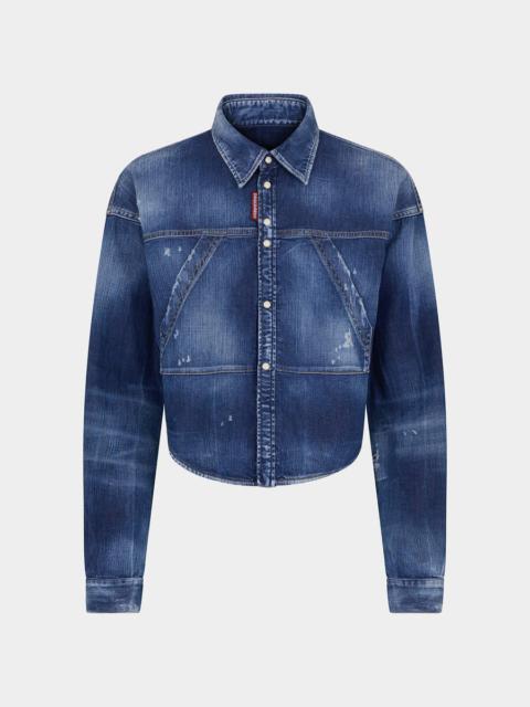 DSQUARED2 DARK CLEAN WASH DENIM  SHIRT