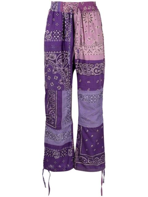 bandana-print straight trousers