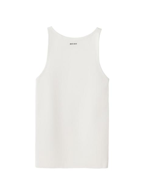 Miu Miu Women's Cotton Knit Tank Top - White