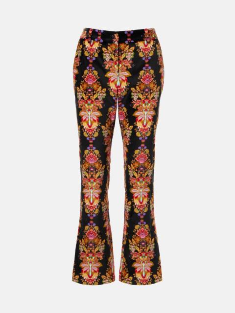 24/7 printed cropped cotton flared pants