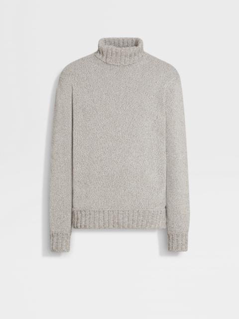 LIGHT TAUPE MÉLANGE OASI CASHMERE TURTLENECK