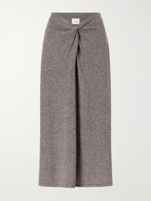 The Elder Statesman Knotted Marl Knitted Cashmere Midi Skirt