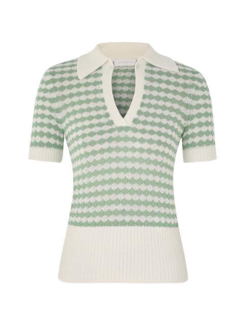 Zimmermann EVERLEY SCALLOP KNIT POLO TEE